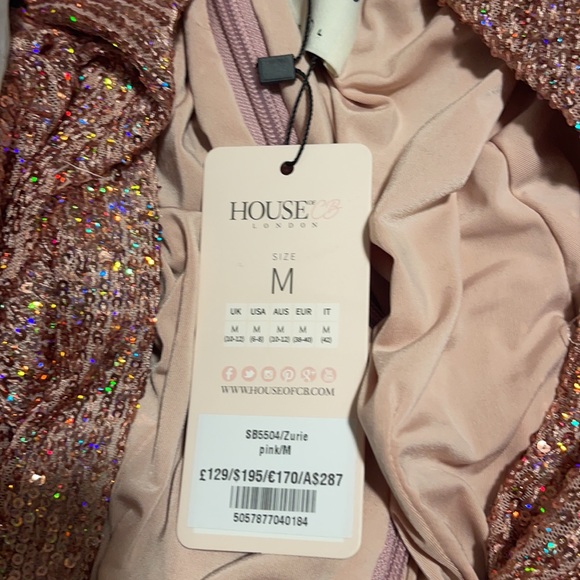 ROSE GOLD HOLOGRAPHIC SEQUINNED WRAP DRESS - Picture 8 of 8